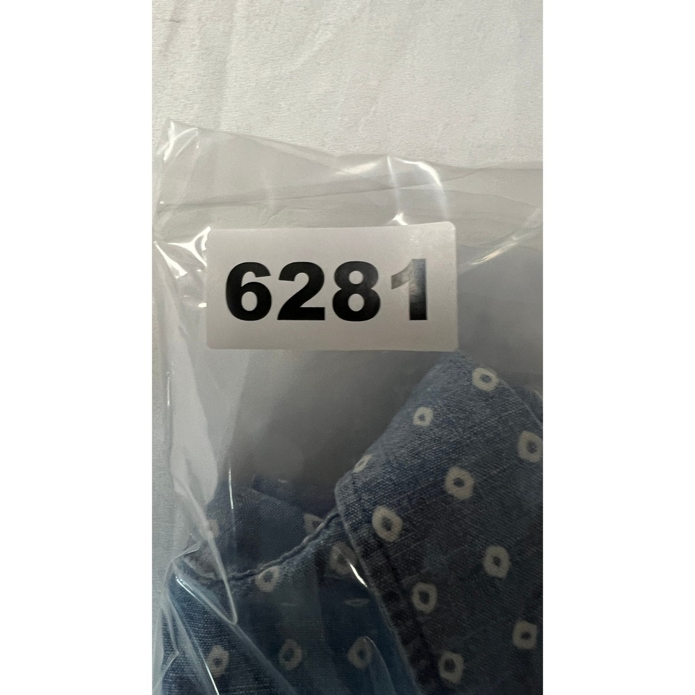 Old Navy Mens Relaxed Fit Short Sleeve Button Down Shirt Blue Geo Diamond Large - Picture 9 of 10